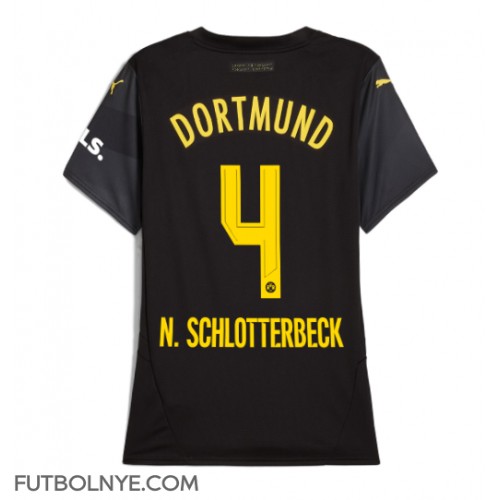 Camiseta Borussia Dortmund Nico Schlotterbeck #4 Visitante Equipación para mujer 2024-25 manga corta